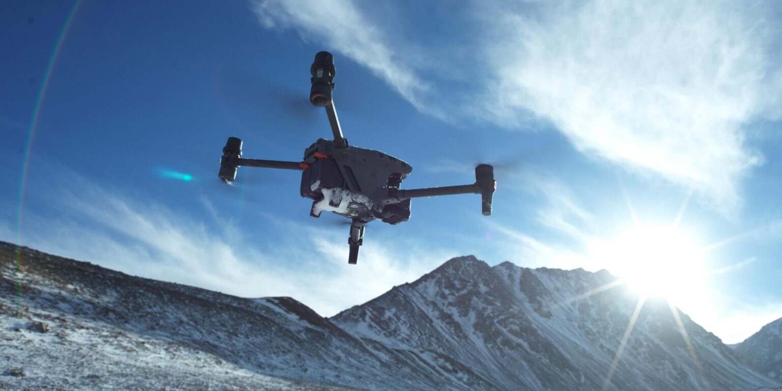 DJI Matrice 30 Series aircraft operating in a field environment.