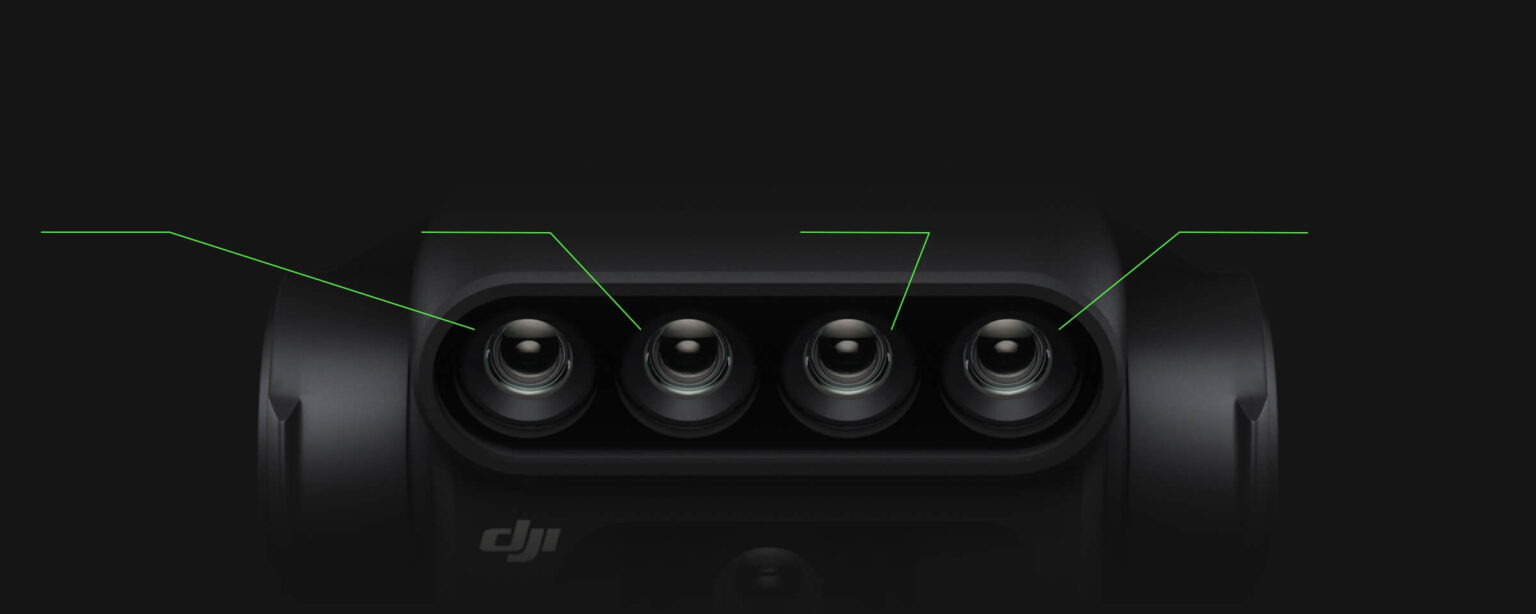 The four multispectral sensors capture green, red, red-edge and near-infrared bands.